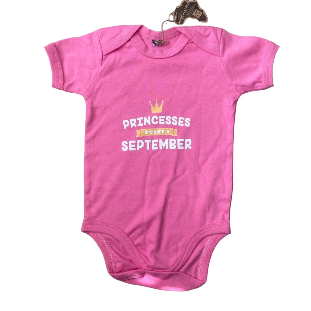 Princesses are born in September Pink Onesie